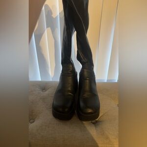 Black Leather Women's Boots